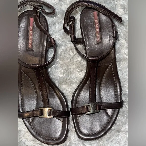 Authentic Prada Calzature Donna sandals, Brown, Sz36/5.5/6 - Picture 4 of 11